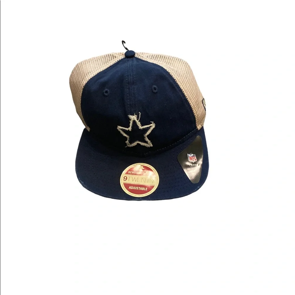 Dallas Cowboys New Era Logo Frayed Twill‎ Adjustable Mesh Hat Cap